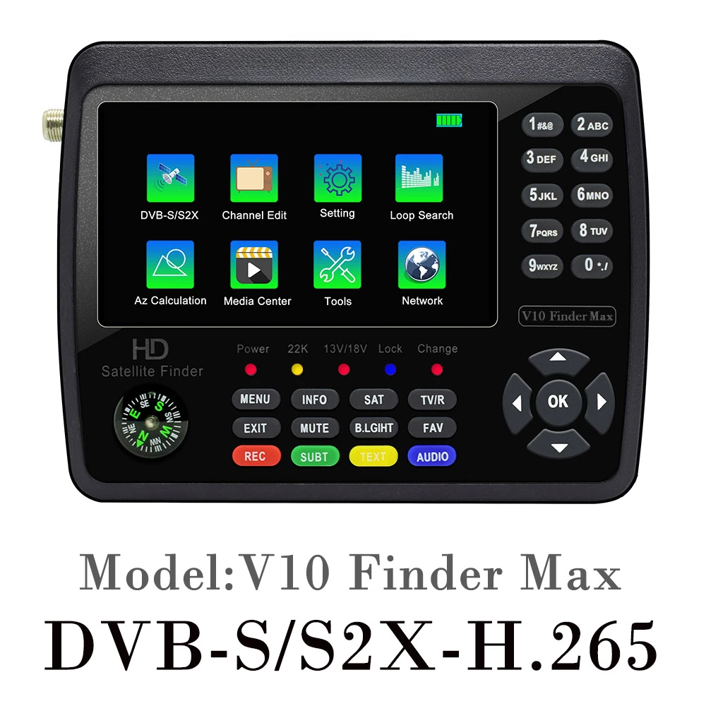 DVB-S/X2/S2X H.265 V10 Finder Mañax2135555；，UNK]