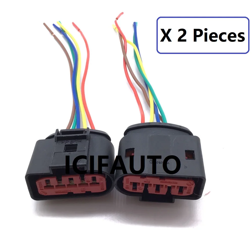 2/4 Pieces 1J0973775A for VW / AUDI MAF Mass Air Flow Sensor 5 Pin Connector Pigtail Harness Plug 1J0 973 775A / 1J0 973 775 A