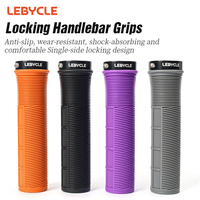 LEBYCLE TPR Bicycle Grips Integrated Bike Handlebar Grips Aluminum Alloy Lock On Bike Handles Non-slip Cuffs Mountain Bike Part