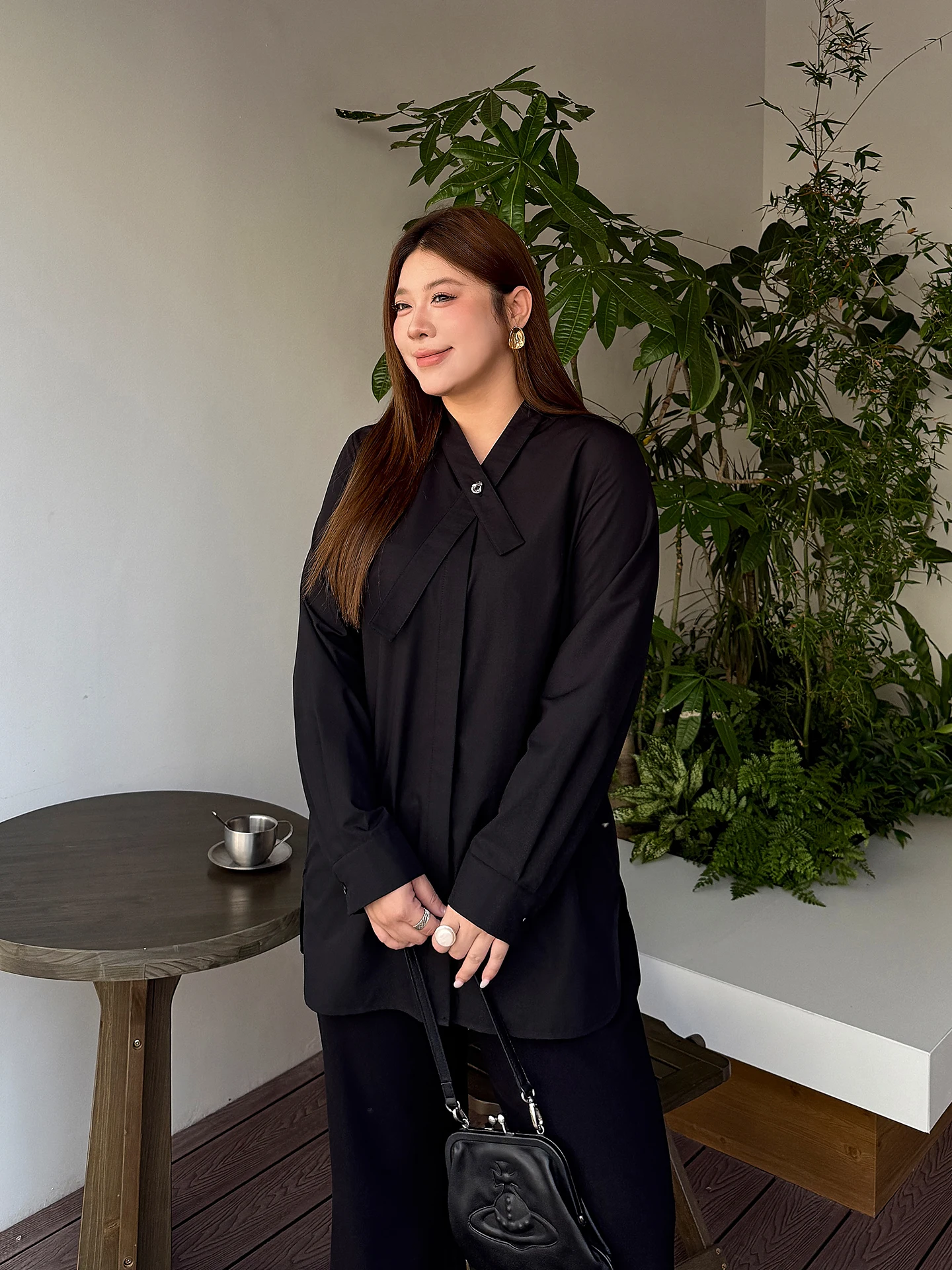 

Длинное платье больших размеров Ele, весенняя новинка, свободного кроя, стройнящее, средней длины, в корейском стиле, повседневная одежда для женщин