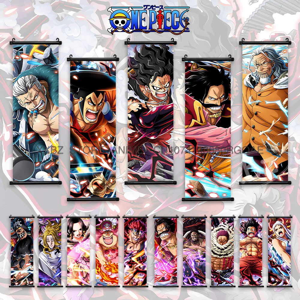 One Piece Scrolls Picture Luffy Gear 5 Anime Poster Kiddo Hanging Painting Charlotte·Linlin Wall Art  Nami Latest Bedroom Decor