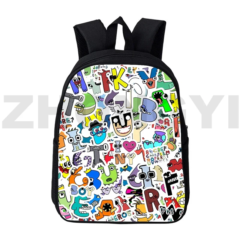 Hot Sale 3D Anime Alphabet Lore School Backpack Men Travel Business Mochila 12/16 Inch Kid Bookbag Student Outdoor Sport Daypack