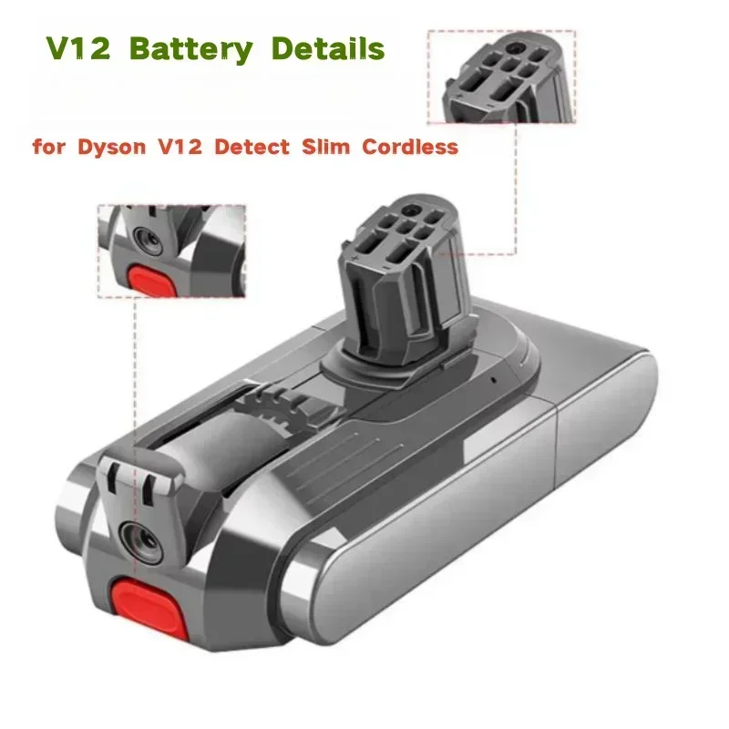 For Dyson V12 Battery 25.5V 6000mAh, compatible with Dyson ultra-thin cordless models SV20,SV30,SV35,SV46 vacuum cleaner