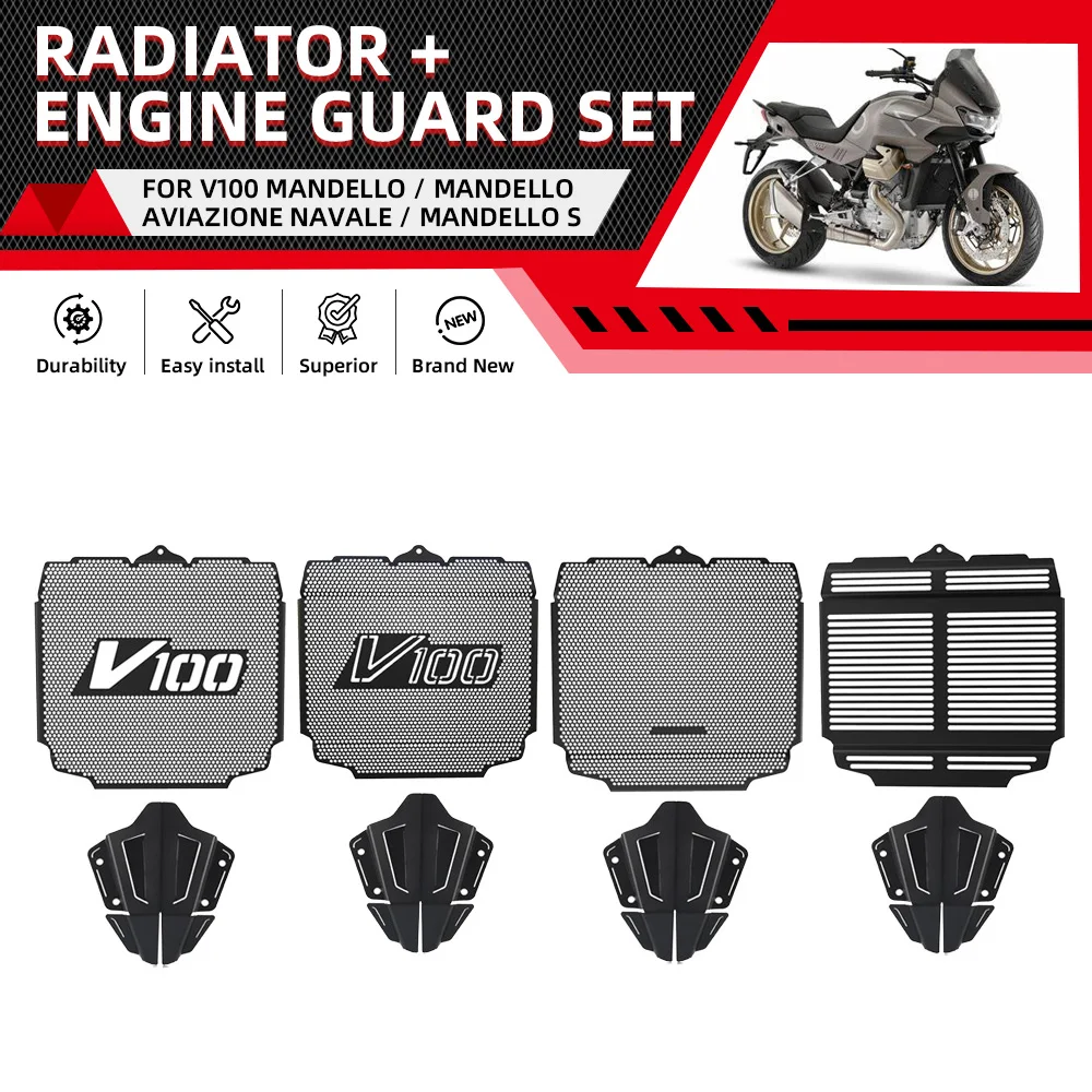 

Radiator Cylinder Head Engine Guard Complete Set For Moto Guzzi V100 Mandello/Aviazione Navale/S 2022-2025 Motorcycle Accessorie