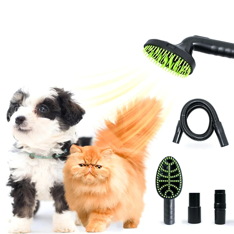

ABUS-Pet Grooming Kit,Dog Brush Vacuum Attachment,Brush With Shedding Brush With Extension Tube,For Most Round Vacuum Cleaner