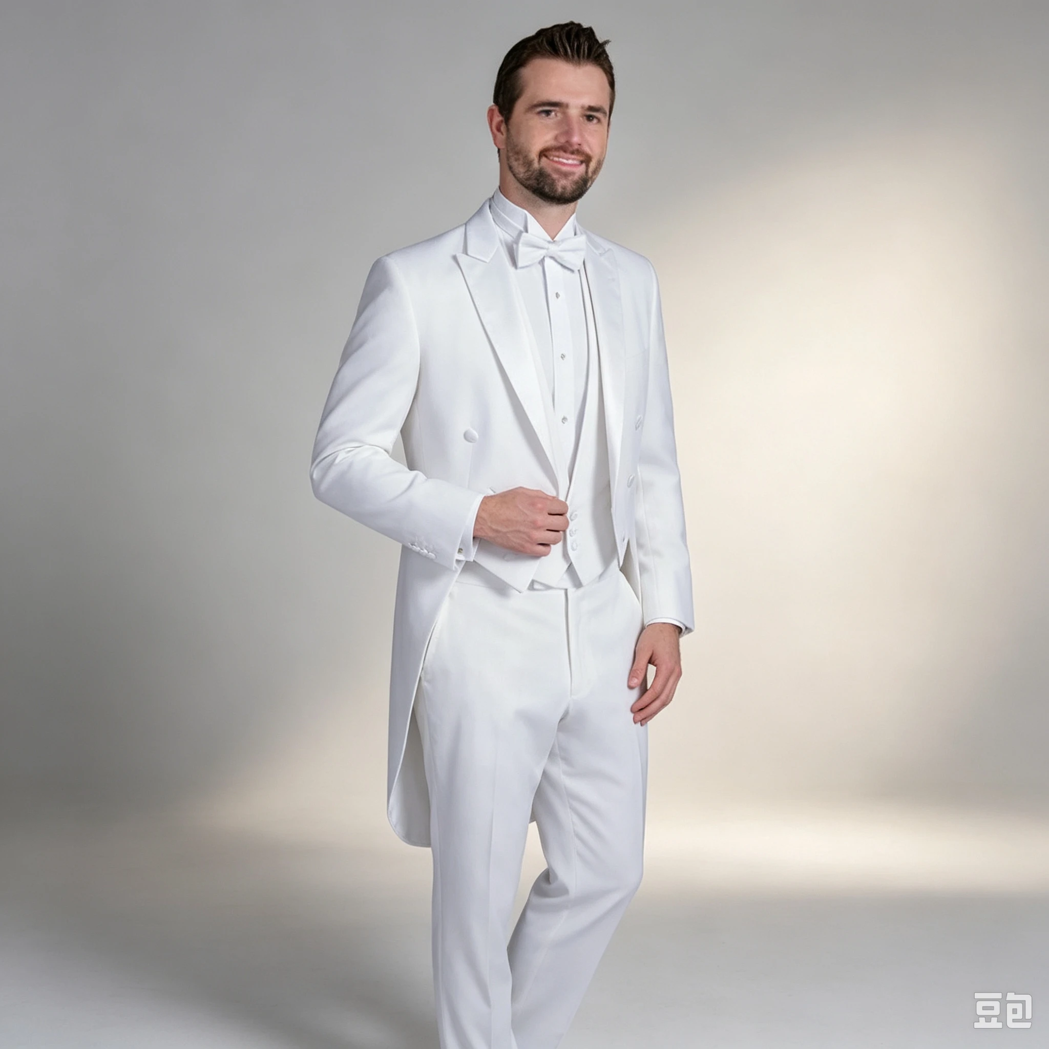 Weißer Herren-Frackanzug, formeller Anzug, Schwalbenschwanzfrack, Herrenjacke, Weste, Hose für Party, Hochzeit, Tanz, Zaubervorführung