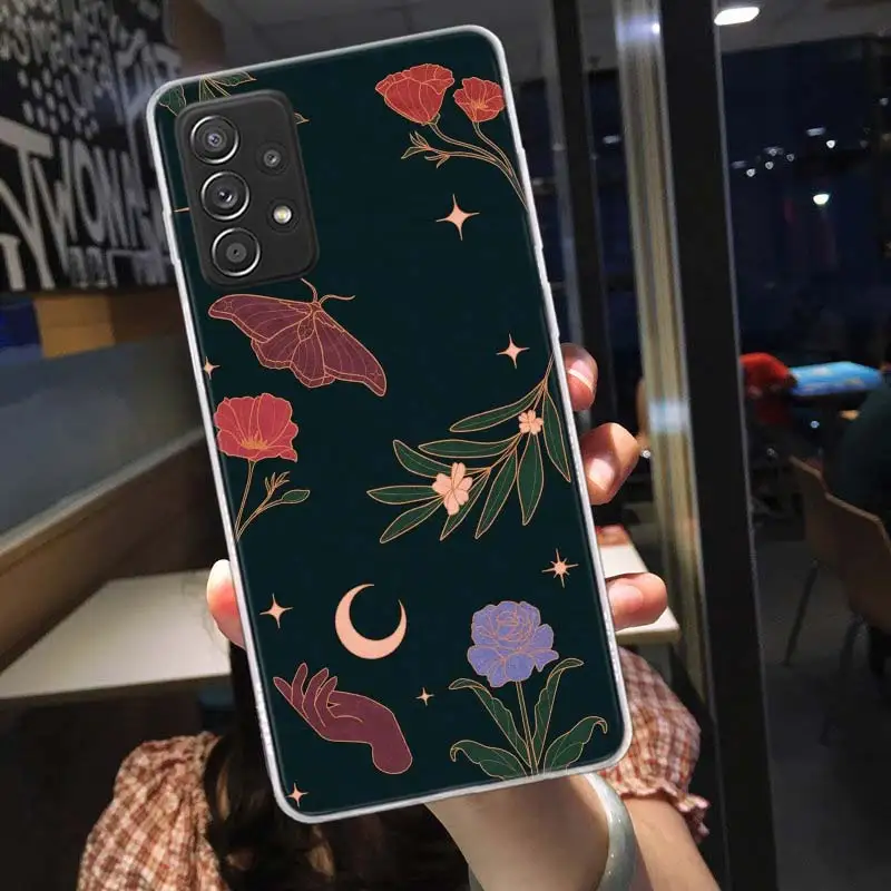 Luxury Moon Star Flower Phone Case For Galaxy A50S A70S A21S A31 A41 A51 A71 Samsung A12 A22 A32 A52 A52S A72 A42 A10 A20E A20S image 2