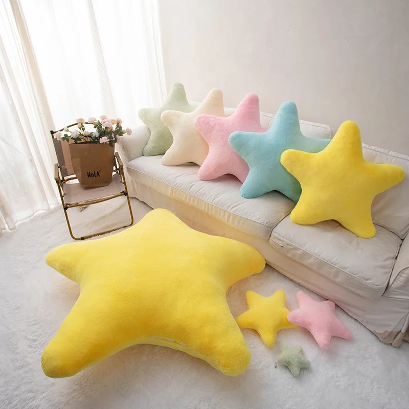 Sternförmiges Kissen, dekoratives Sternkissen für Bett, weiches Plüsch-Wurfkissen, niedliches Kissen, Plüschkissen für Kinderzimmer, Wohnzimmer – Detail 7