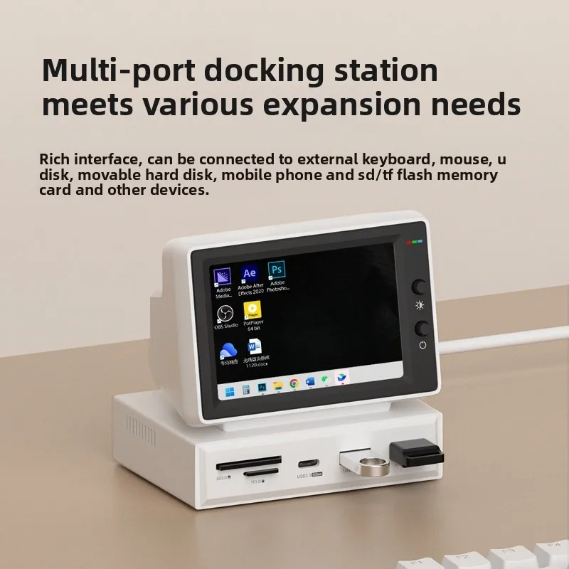 Small Computer Secondary Screen, Desktop Expansion Station Case, AIDA64 Monitoring Small Screen, Host Temperature Display Screen