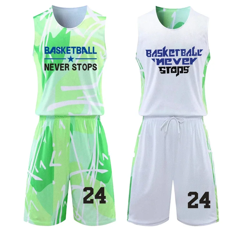 

Reversible Basketball Jersey Set Men/ Women Blank Basketball Tracksuits Breathable Team Sport Kits Basketball Uniform Custom