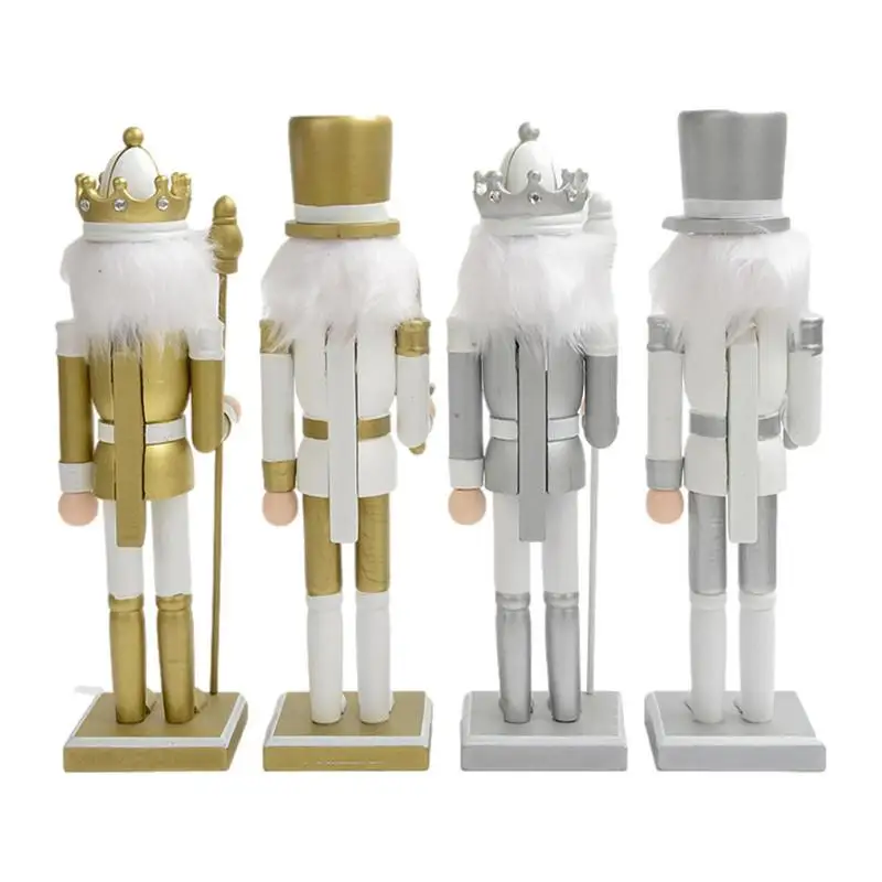 Wooden Nutcracker Figures 30cm Christmas Nutcracker Toys Christmas Table Guard Decor For Home Garden Christmas Party Indoor