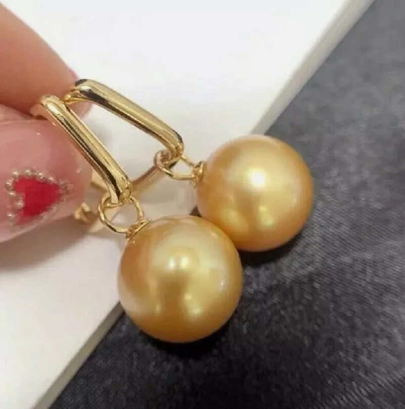 

huge Gorgeous AAAA++++ REAL NATURE 10-11mm south sea Round Pearl Earrings