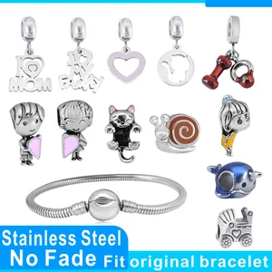 Anhänger aus Edelstahl für Frauen, originale Pandoraer -Reize, DIY -Schmuck, Armband, Baby Yoda -Anhänger, Charme Halskette, 2023 10 Hauptverkaufsanhänger Bebe - №7