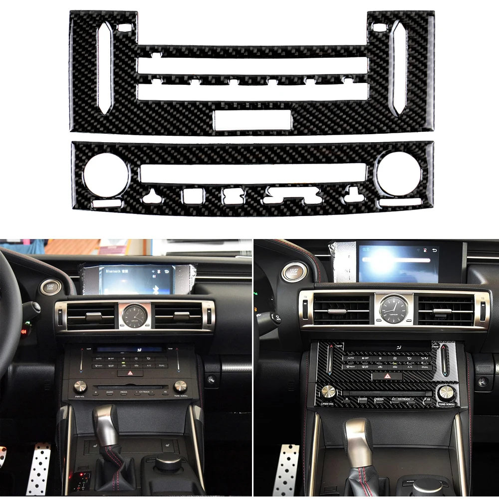 New Carbon Fiber Center Console CD Panel Trim Air Conditioning Sticker For LEXUS IS250 /300/ IS350 /200 2014-2018 Interior