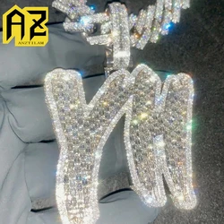Customized Big letters Necklaces Men Bing Iced Out Custom Name Logo Necklace DIY Hip Hop Jewelry Free Shipping