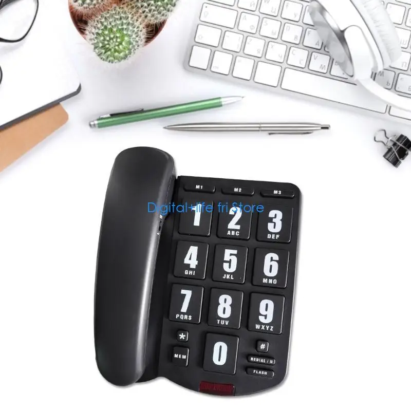 E06D Big Button Landline Phone with Amplified Sound for Elderly and LowVision Users