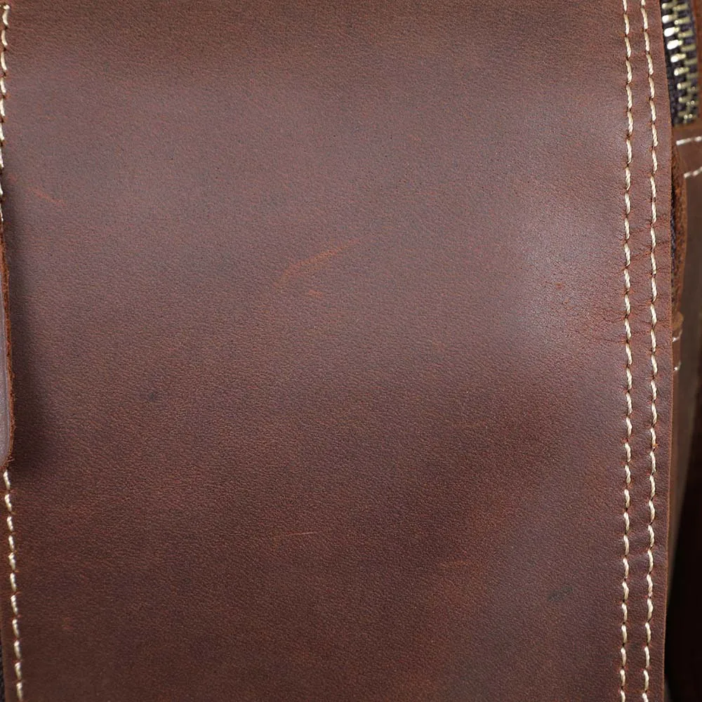 Echtes Leder Vintage Herren Umhängetaschen Crazy Horse Leder Messenger Bag Schultertasche Rindsleder Retro Mode Casual – Detail 18