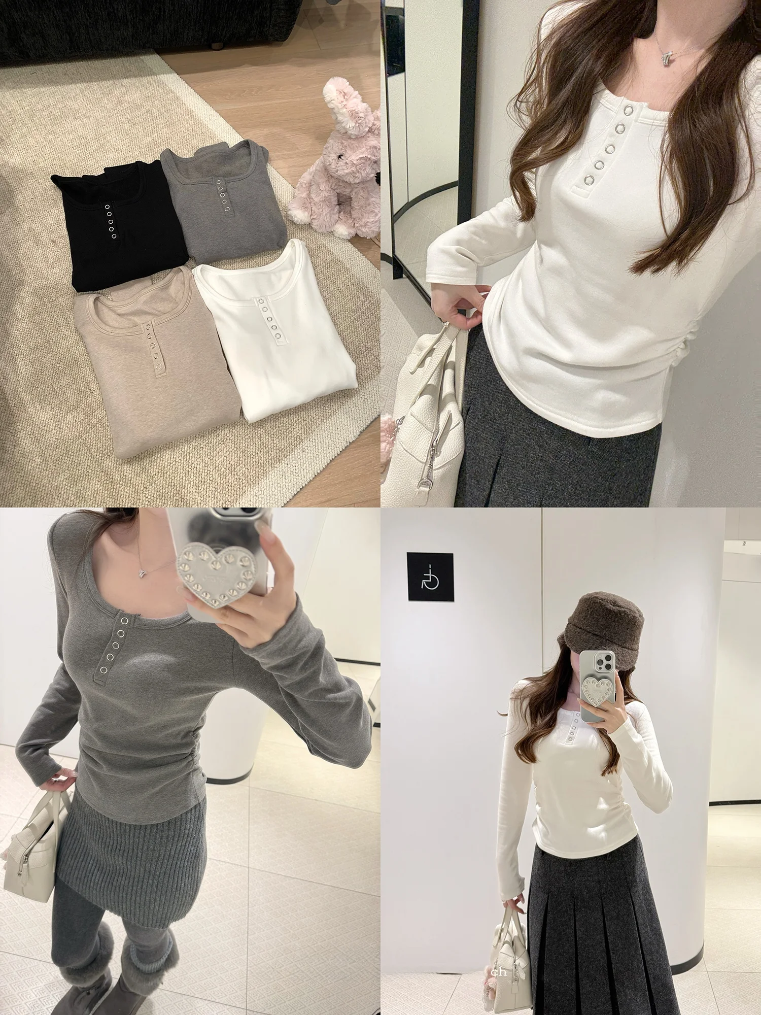 

Y Studio Multicolor Low-Ne High-End Brued Base irt Эластичная внутренняя футболка Женская Cleanfit Long Sve round Ne