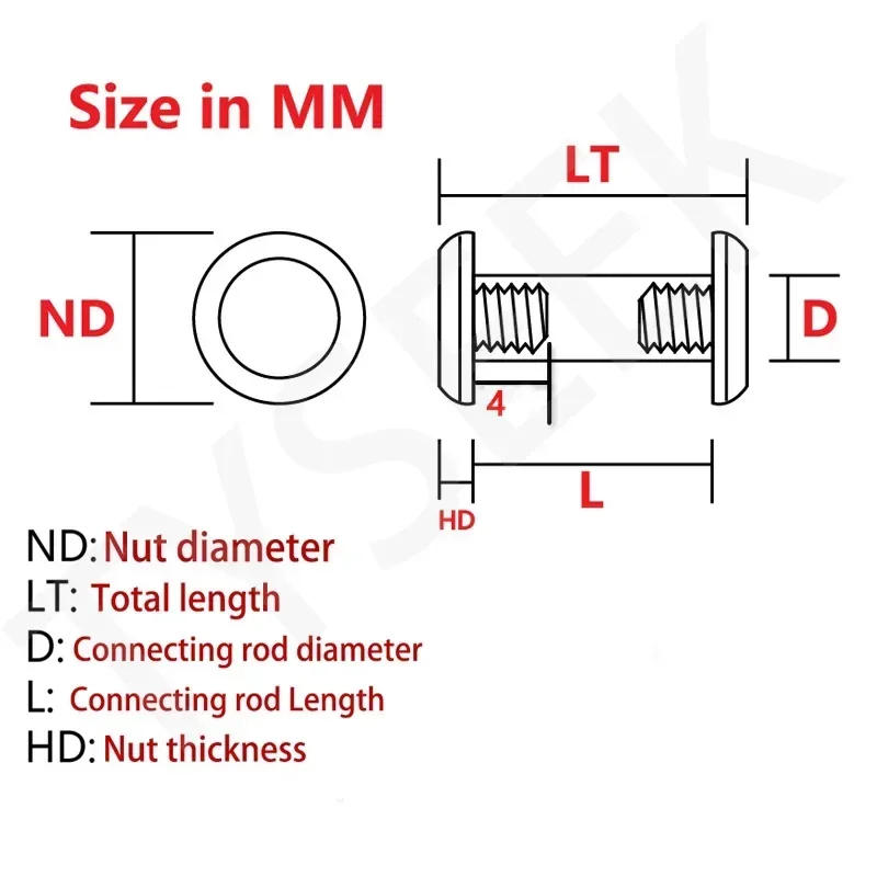 2sets M4 Plum Blossom Head Screw for Knife Handle Nail Modified 416 Stainless Steel Screws Knife Embryo Making Accessories