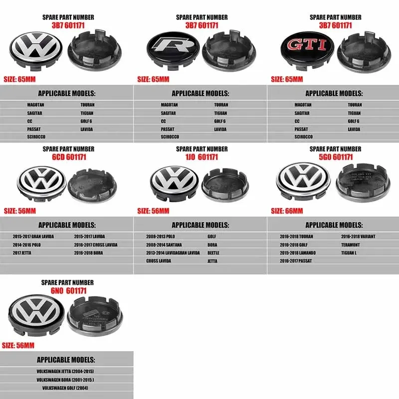 

Для VW Volkswagen Jetta MK5 Golf, 4 шт., 56/65/66 мм, колпачки на центральные отверстия колесных дисков, аксессуары для Volkswagen VW GTI Golf J