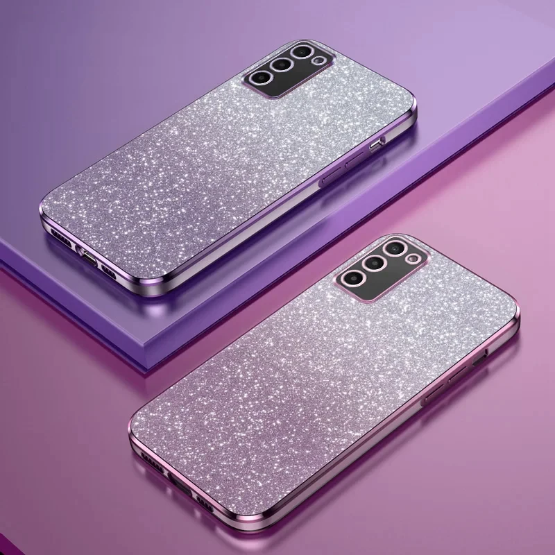 Shiny Glitter Plating Silicone Case for Samsung Galaxy A05S A02S A03S A03 A04 A04E A04S A05 A 05 04 03 02 Soft Back Cover Coque