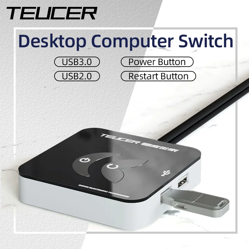 

Teucer KG-03 Portable Desktop Computer PC Case Power Supply Switch With USB Desktop Host External Start Button With USB 3.0