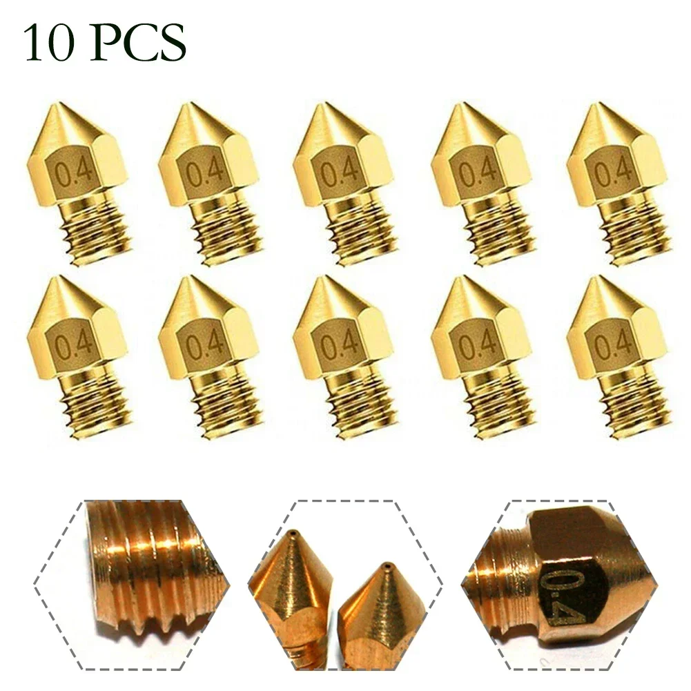 10 PCS Brass Nozzle Accessories For 3  MK8 1 75mm 0 4mm  Long Lasting And Reliable Performance  Compatibility