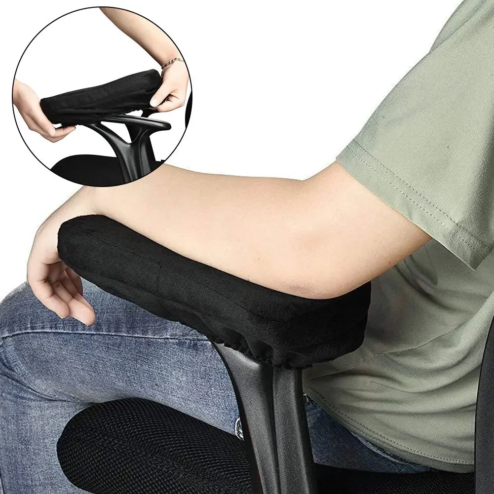 Almofadas Ergonômicas de Espuma Viscoelástica para Apoio de Braços de Cadeira de Escritório e Casa, Antiderrapantes, Macias, para Alívio de Pressão no