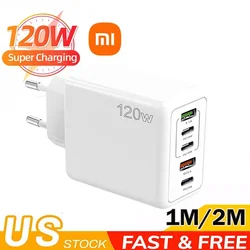 Xiaomi USB Charger 120W GaN Fast Charging Phone Charge Adapter For IPhone 15 14 Samsung Huawei Quick Charge 5.0 USB Wall Charger