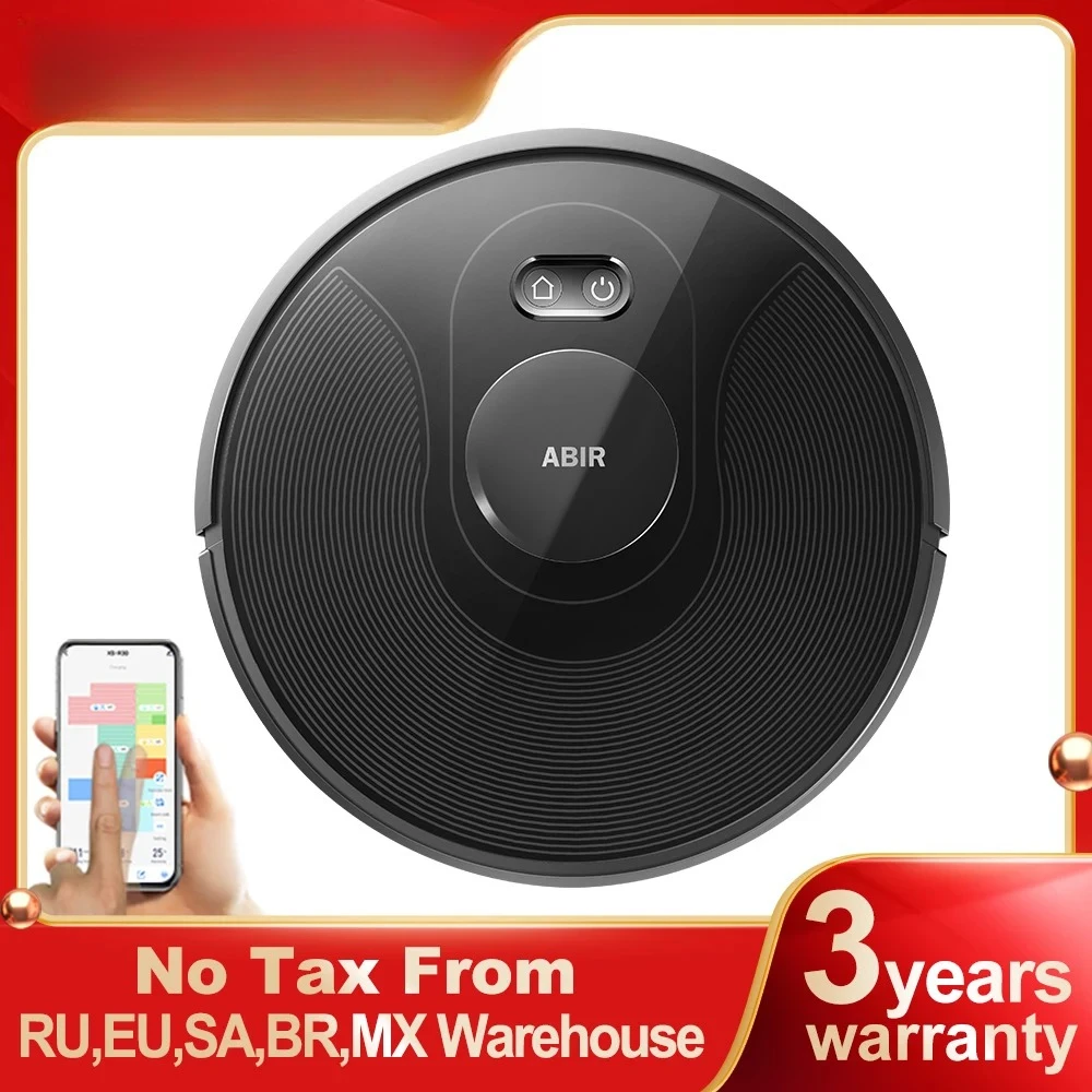 ABIR X8 Robot Vacuum Cleaner , System, Multiple Floors Maps, Zone Cleaning,Restricted Area Setting for Home Carpet Cleaning