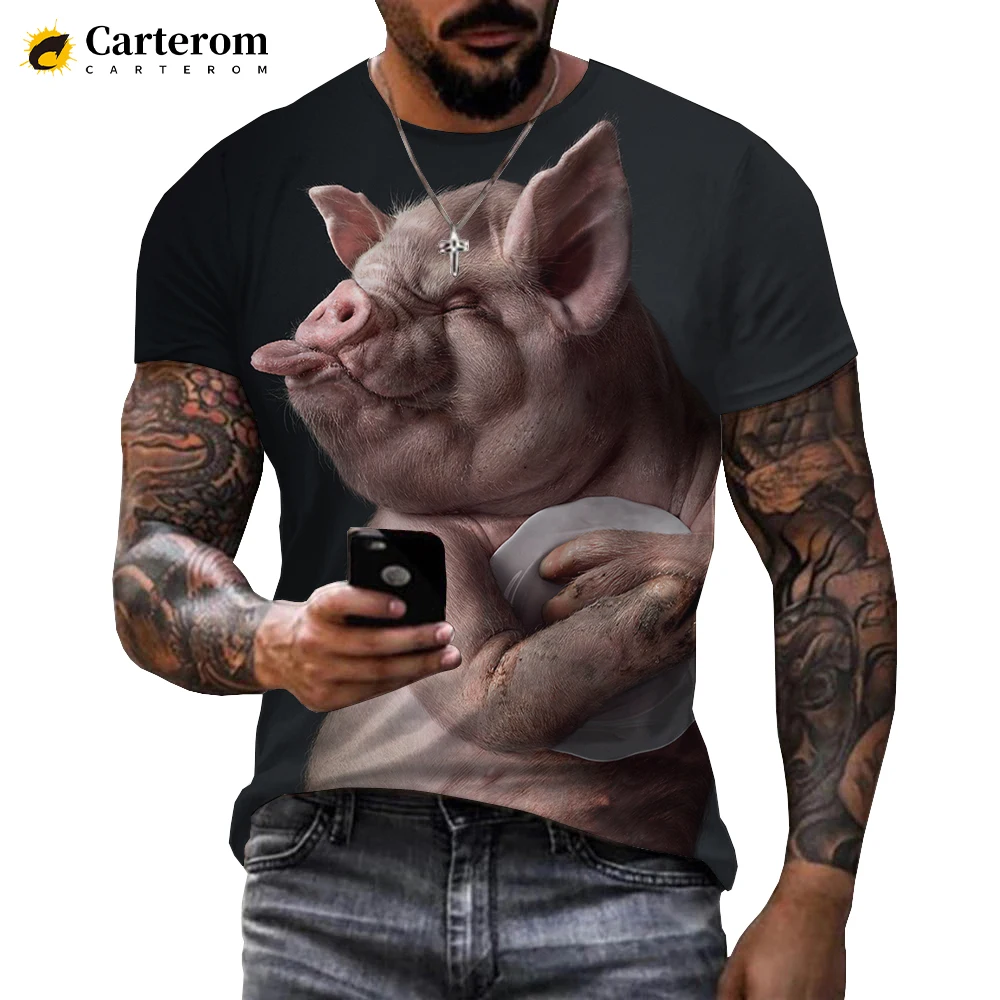 Funny Animal Pig Men Women New Fashion Cool 3D Printed T-shirt Summer Hip Hop Casual Style T Shirt Streetwear Tops Dropshipping