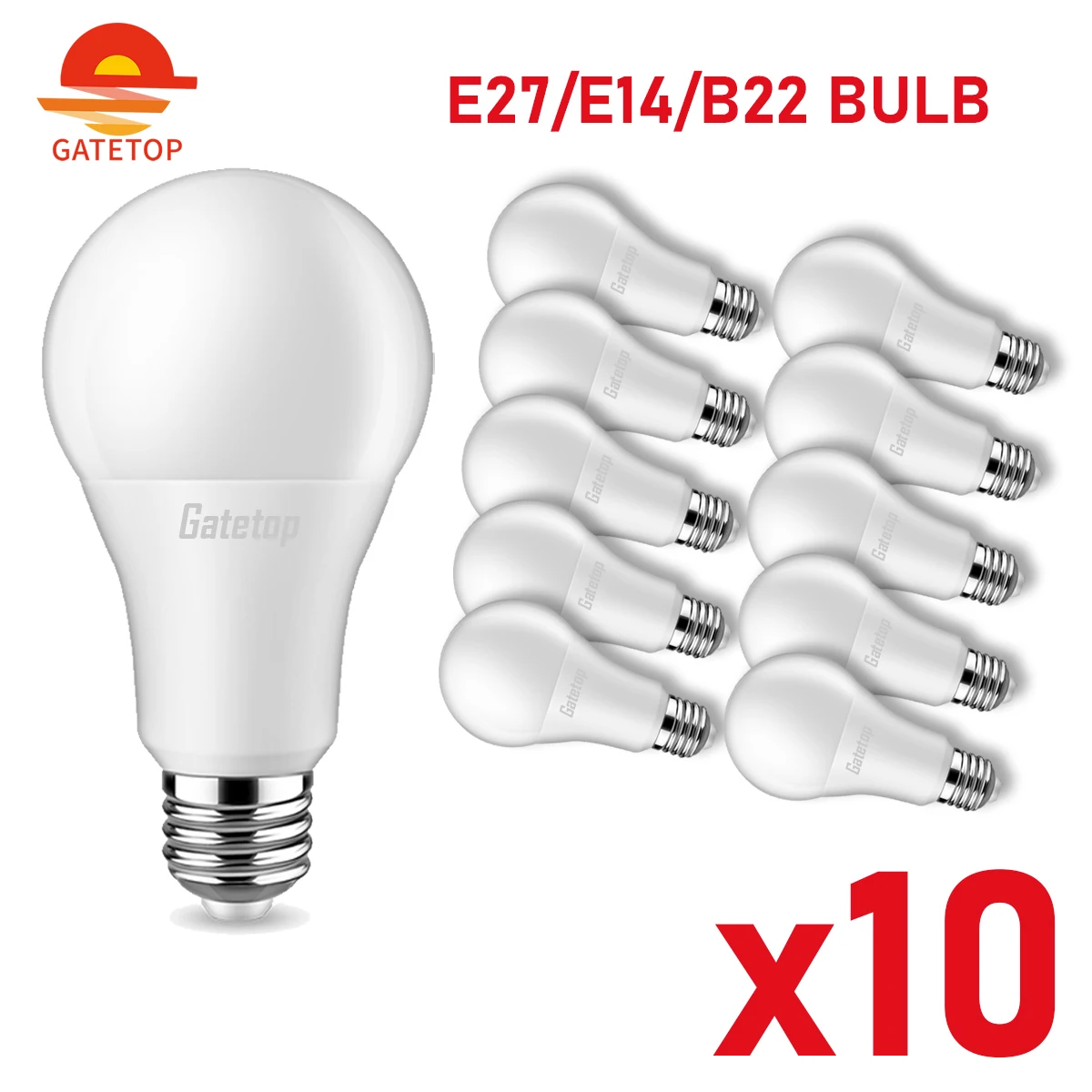 

10pcs/Lot LED Bulb E27 E14 B22 Lamps AC 220V-240V 3W 6W 9W 12W 15W 18W 20W Lampada LED Light Bulb Spotlight