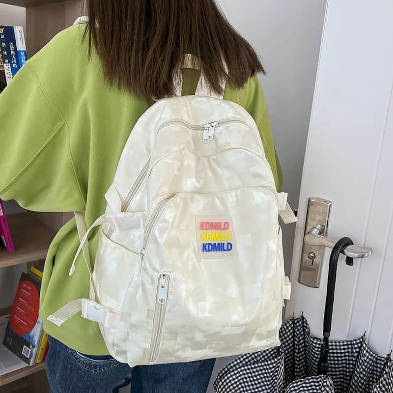 Kawaii Backpacks Personal Korean Style Sweet Girl Nylon Students School Bags Versatile High Street High-capacity Travel Bags