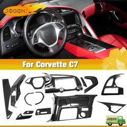 Carbon Fiber Interior For Chevrolet Corvette C7 ZR1 Z06 2014-2019 Car Console Gear Water Cup Holder Panel Cover Trim Accessories