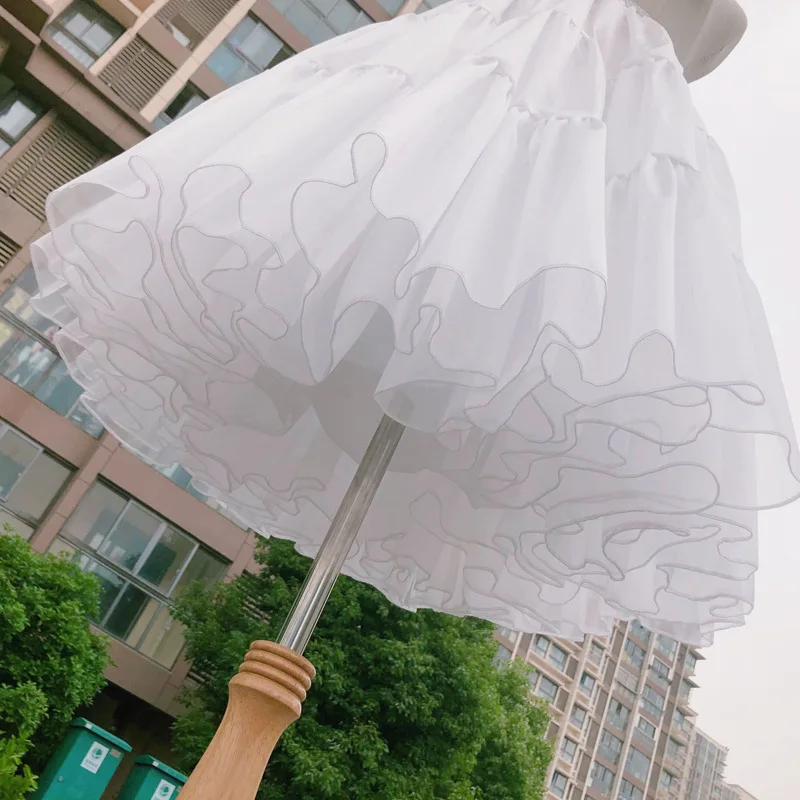 المرأة كرينولين ثوب نسائي 50s خمر تنورة Hoopless تول تنورة الركبة توتو 23 بوصة لفستان لوليتا الفيكتوري #4