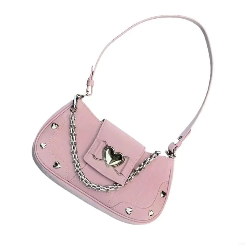 

Women Trendy Crossbody Bag Sweet Shoulder Bag Trendy Armpit Bag Fashion Commuting Bag PU Leather Underarm Bag with Chain 20CA