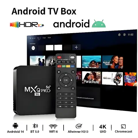 Decodificador 4K 2026 MXQ PRO TV BOX Android 1+8G H313S 5G WiFi Original Quad Core Netflix Youtube Reproductor Multimedia IPTV