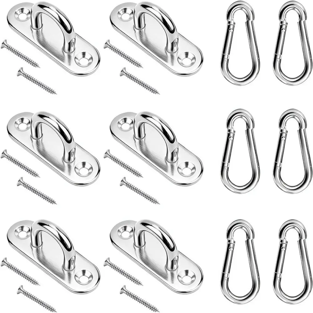 Oblong Pad Eye Plate Stainless Steel Wall Anchor Hook For Shade Sail Yoga Hammock Swing Marine Boat Hardware Fitting Accessory