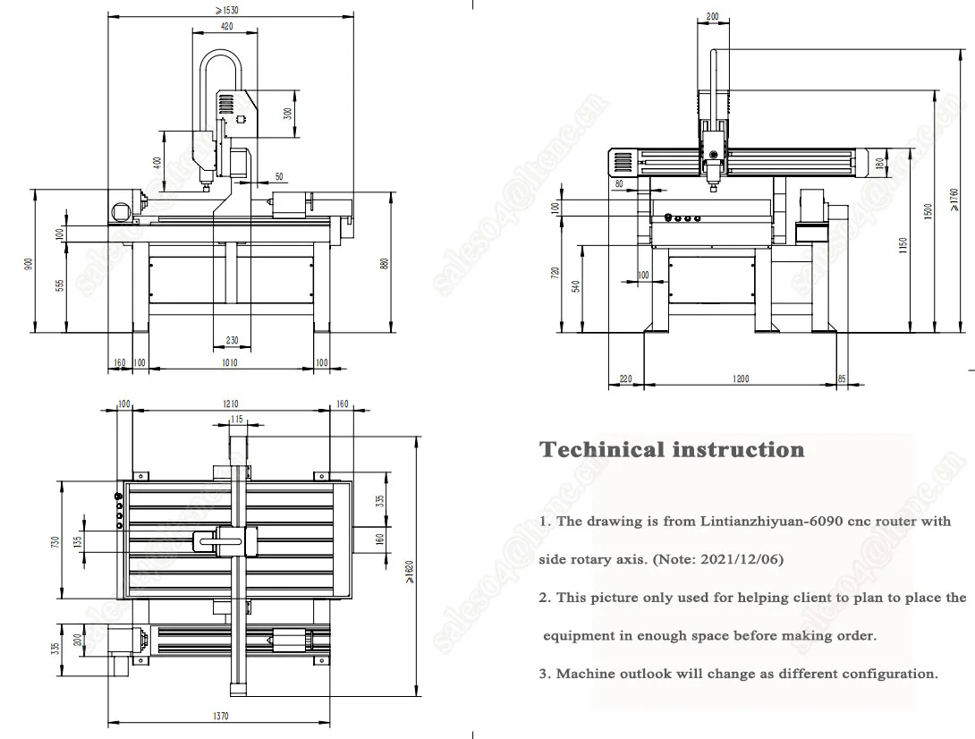 4Axis 3D 600*900mm Milling Cutting cnc metal wood carving machine CNC Router 6090 6040 1212 3030 for price