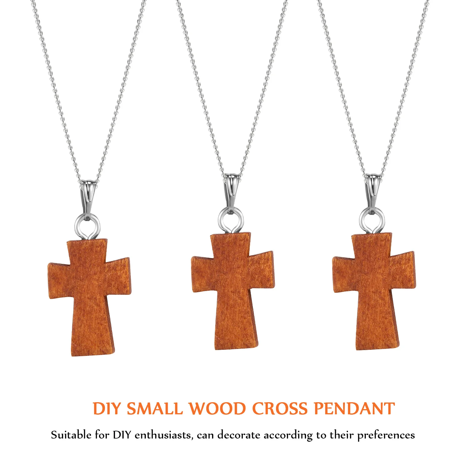 

15Pcs Wooden Cross Jewelry Charms DIY Pendant Decor for Necklace Bracelet Keychain Craft Making Supplies Cross Charms