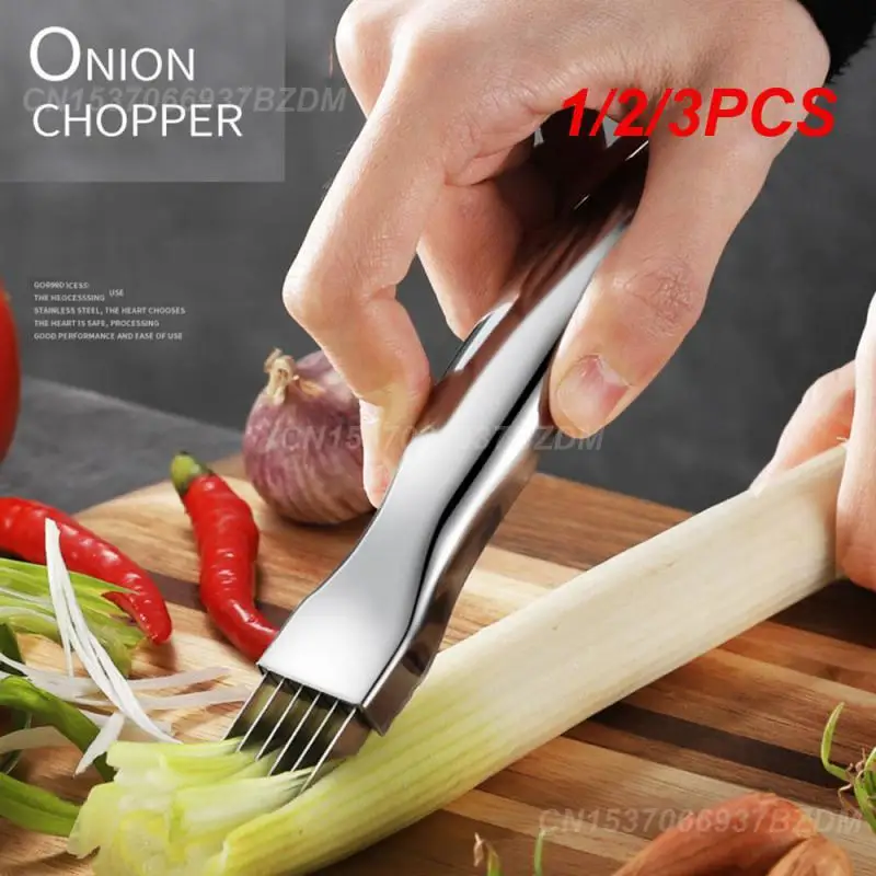 1/2/3PCS Stainless Steel Scallion Cutter Onion Slicer Sharp Spring Onion Cutter Shredder Vegetable Knife Cutting Tools Kitchen