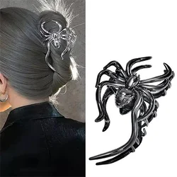 Gothic Punk Large Spider Metal Hair Claw Clip for Women Y2K Halloween Personality Ponytail Hairgrips Crabs Barrettes Headwear