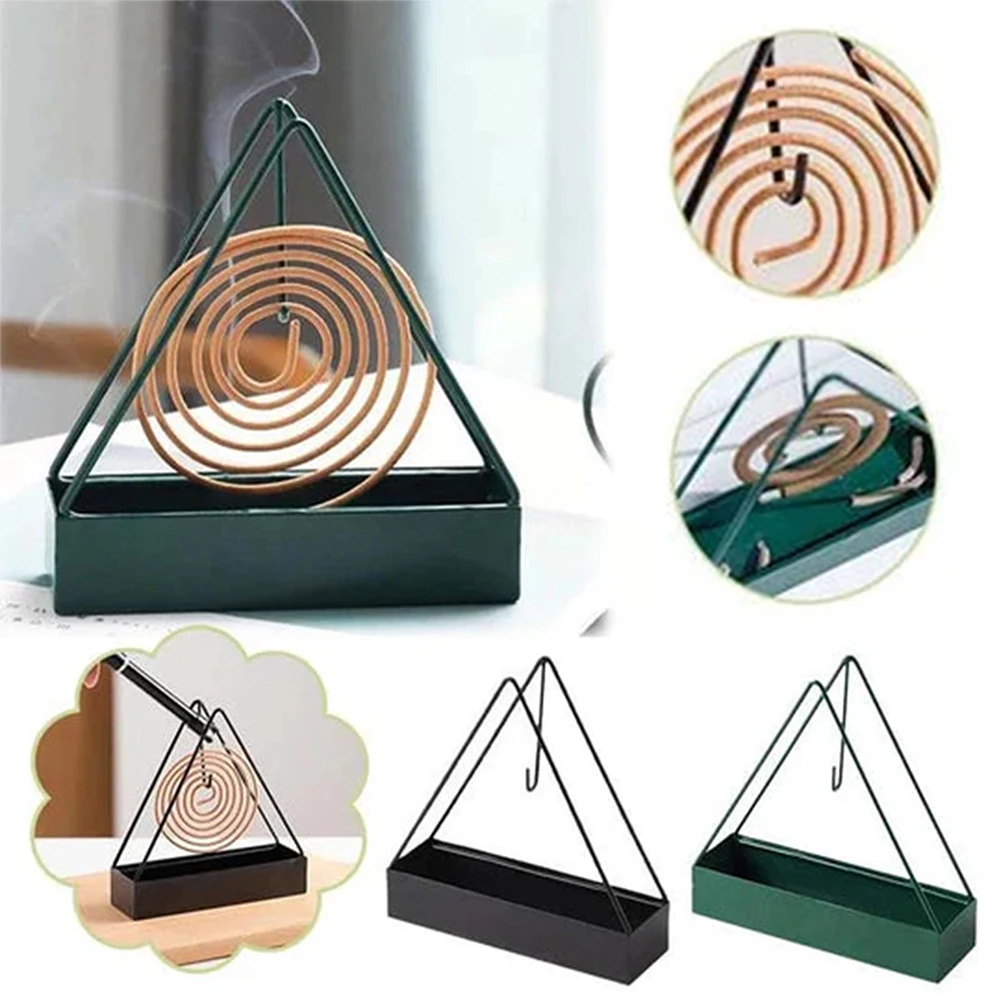 Iron Mosquito Coil Holder Incense Holders Coil Incense Burner Frame Modern Repellent Incense Rack For Household Bedroom Patio