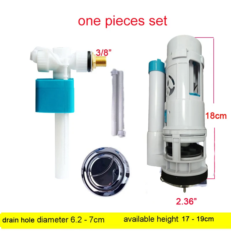 Válvula de entrada lateral para WC, cisterna de 3/8 ", válvula de descarga doble para caza de agua, válvula de descarga lateral para WC, mecanismo de descarga para inodoro