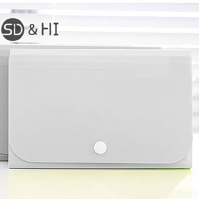 Nail Stickers Storage Book File Folder Document Organizer Card Package Button Type File Expanding Wallet 13 Pockets Paper Holder