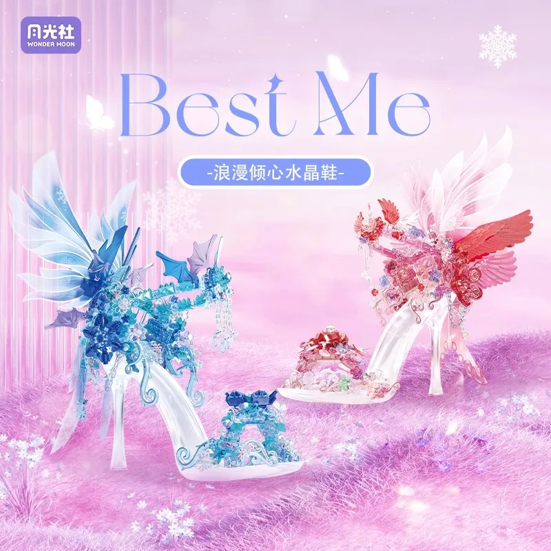 

WONDER MOON Crystal High Heel Building Block Diy Assembled Toy Snowflake Tassel Display Ornament Birthday Gift For Women