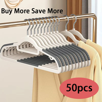 50 Piece Set Of Heavy-Duty Dry And Wet Hangers With Anti Slip Pads Saving Space With a 0.2-Inch Thick Ultra Light Organizer