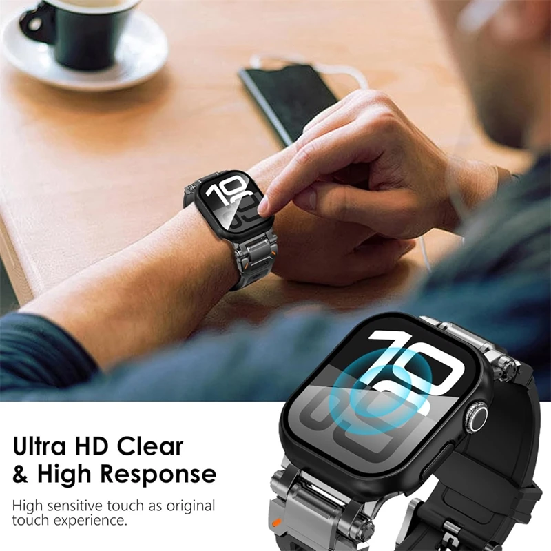 زجاج + غطاء لساعة أبل 44 مللي متر 40 مللي متر 38 42 49 مللي متر 41 مللي متر 45 مللي متر 46 مللي متر ملحقات واقي للشاشة iWatch 11 10 9 8 7 6 SE 5 Ultra