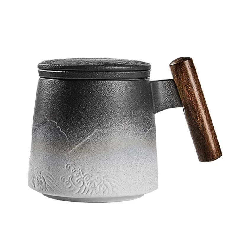 Pastoral, Chinese minimalist wind cup with household ceramic mug filter tea cup