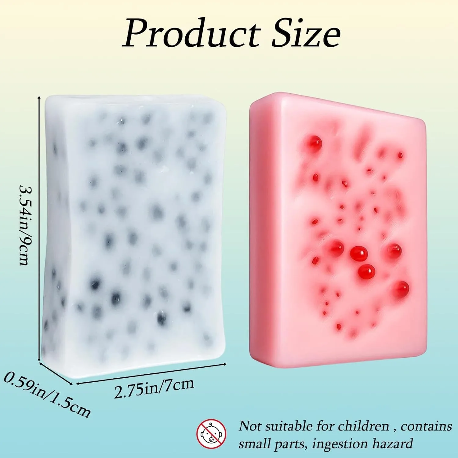 スクエア型の肌を引っ掻くようなスクイーズフィジェットトイ、ニキビを潰すような感覚玩具でストレス解消、大人向けのニキビを潰すようなスクイーズトイ